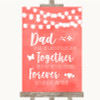 Coral Watercolour Lights Dad Walk Down The Aisle Customised Wedding Sign