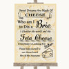 Cream Roses Cheese Board Song Customised Wedding Sign