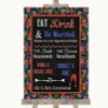 Floral Chalk Signature Favourite Drinks Customised Wedding Sign