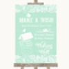 Green Burlap & Lace Wishing Well Message Customised Wedding Sign