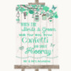 Green Rustic Wood Confetti Customised Wedding Sign