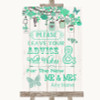 Green Rustic Wood Guestbook Advice & Wishes Mr & Mrs Customised Wedding Sign