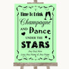 Green Drink Champagne Dance Stars Customised Wedding Sign