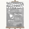 Grey Watercolour Lights Alcohol Says You Can Dance Customised Wedding Sign