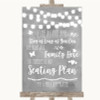 Grey Watercolour Lights All Family No Seating Plan Customised Wedding Sign