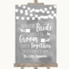 Grey Watercolour Lights Friends Of The Bride Groom Seating Wedding Sign