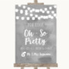 Grey Watercolour Lights Toilet Get Out & Dance Customised Wedding Sign