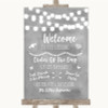 Grey Watercolour Lights Welcome Order Of The Day Customised Wedding Sign