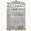 Grey Watercolour Lights Who's Who Leading Roles Customised Wedding Sign