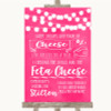 Hot Fuchsia Pink Watercolour Lights Cheeseboard Cheese Song Wedding Sign