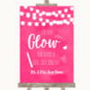 Hot Fuchsia Pink Watercolour Lights Let Love Glow Glowstick Wedding Sign