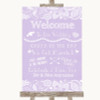 Lilac Burlap & Lace Welcome Order Of The Day Customised Wedding Sign