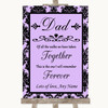 Lilac Damask Dad Walk Down The Aisle Customised Wedding Sign