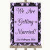 Lilac Damask We Are Getting Married Customised Wedding Sign