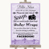 Lilac Shabby Chic Don't Post Photos Facebook Customised Wedding Sign