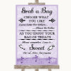 Lilac Shabby Chic Grab A Bag Candy Buffet Cart Sweets Customised Wedding Sign