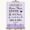 Lilac Shabby Chic Guestbook Advice & Wishes Lesbian Customised Wedding Sign
