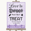 Lilac Shabby Chic Love Is Sweet Take A Treat Candy Buffet Wedding Sign