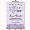Lilac Shabby Chic Puzzle Piece Guest Book Customised Wedding Sign