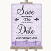 Lilac Shabby Chic Save The Date Customised Wedding Sign