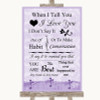 Lilac Shabby Chic When I Tell You I Love You Customised Wedding Sign