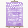 Lilac Watercolour Lights All Family No Seating Plan Customised Wedding Sign