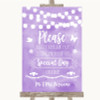 Lilac Watercolour Lights Don't Post Photos Online Social Media Wedding Sign