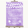 Lilac Watercolour Lights Grab A Bag Candy Buffet Cart Sweets Wedding Sign
