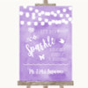 Lilac Watercolour Lights Let Love Sparkle Sparkler Send Off Wedding Sign