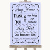Lilac Thank You Bridesmaid Page Boy Best Man Customised Wedding Sign
