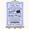 Lilac Don't Post Photos Facebook Customised Wedding Sign