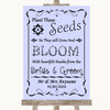 Lilac Plant Seeds Favours Customised Wedding Sign