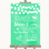 Mint Green Watercolour Lights Guestbook Advice & Wishes Mr & Mrs Wedding Sign