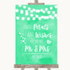 Mint Green Watercolour Lights Petals Wishes Confetti Customised Wedding Sign