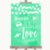Mint Green Watercolour Lights Don't Be Blinded Sunglasses Wedding Sign