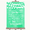 Mint Green Watercolour Lights When I Tell You I Love You Wedding Sign