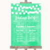 Mint Green Watercolour Lights Who's Who Leading Roles Customised Wedding Sign