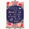 Navy Blue Blush Rose Gold Guestbook Advice & Wishes Mr & Mrs Wedding Sign
