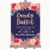 Navy Blue Blush Rose Gold Candy Buffet Customised Wedding Sign