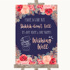 Navy Blue Blush Rose Gold Wishing Well Message Customised Wedding Sign