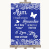 Navy Blue Burlap & Lace I Love You Message For Mum Customised Wedding Sign