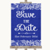 Navy Blue Burlap & Lace Save The Date Customised Wedding Sign
