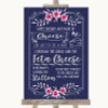 Navy Blue Pink & Silver Cheesecake Cheese Song Customised Wedding Sign