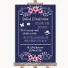 Navy Blue Pink & Silver Pick A Prop Photobooth Customised Wedding Sign