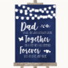 Navy Blue Watercolour Lights Dad Walk Down The Aisle Customised Wedding Sign