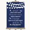 Navy Blue Watercolour Lights In Loving Memory Customised Wedding Sign