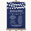 Navy Blue Watercolour Lights Rules Of The Wedding Customised Wedding Sign