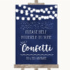 Navy Blue Watercolour Lights Take Some Confetti Customised Wedding Sign Navy Blue Watercolour Lights Take Some Confetti Customised Wedding Sign