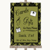 Olive Green Damask Cards & Gifts Table Customised Wedding Sign