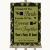 Olive Green Damask Friends Of The Bride Groom Seating Customised Wedding Sign